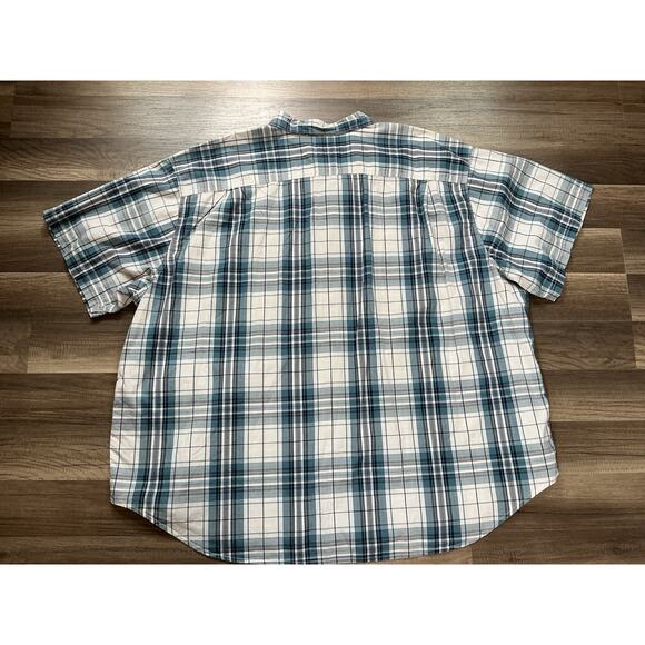 C.E. Schmidt Men’s Workwear Blue Plaid Short Sleeve Button Down Shirt Size 4X - Picture 8 of 8